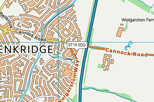 ST19 5DQ map - OS VectorMap District (Ordnance Survey) ST19 5DQ map - OS VectorMap District (Ordnance Survey)