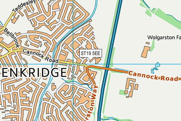 ST19 5EE map - OS VectorMap District (Ordnance Survey)