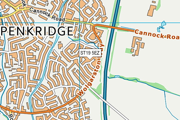 ST19 5EZ map - OS VectorMap District (Ordnance Survey)