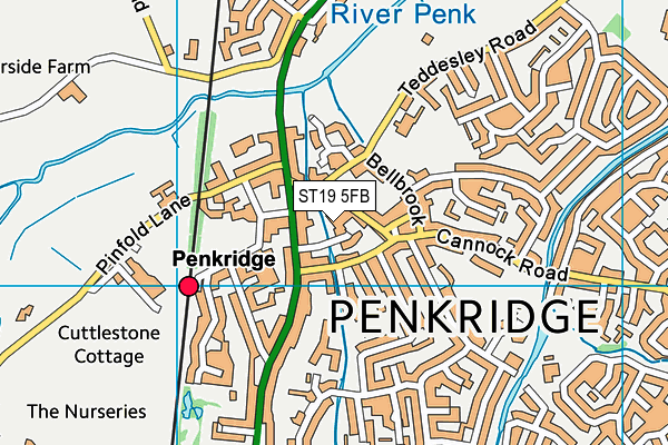 ST19 5FB map - OS VectorMap District (Ordnance Survey)