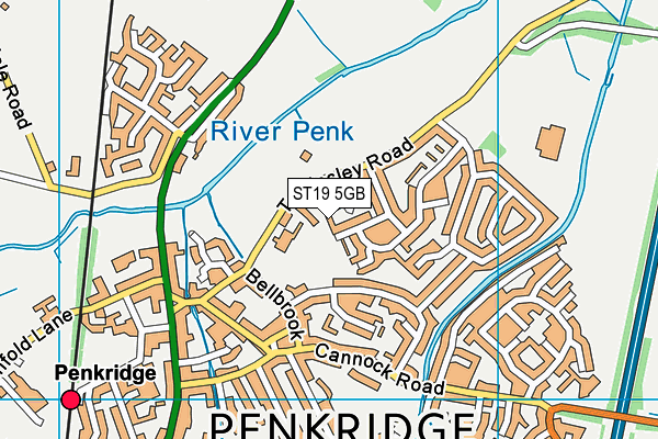 ST19 5GB map - OS VectorMap District (Ordnance Survey)