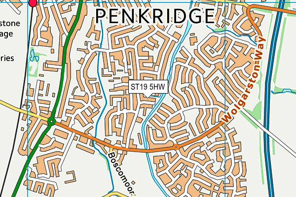 ST19 5HW map - OS VectorMap District (Ordnance Survey)