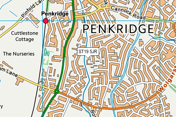 ST19 5JR map - OS VectorMap District (Ordnance Survey)