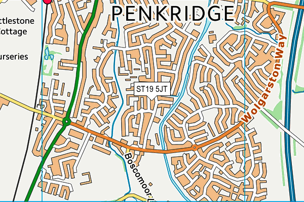 ST19 5JT map - OS VectorMap District (Ordnance Survey)