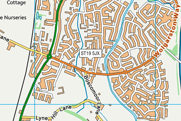 ST19 5JX map - OS VectorMap District (Ordnance Survey) ST19 5JX map - OS VectorMap District (Ordnance Survey)
