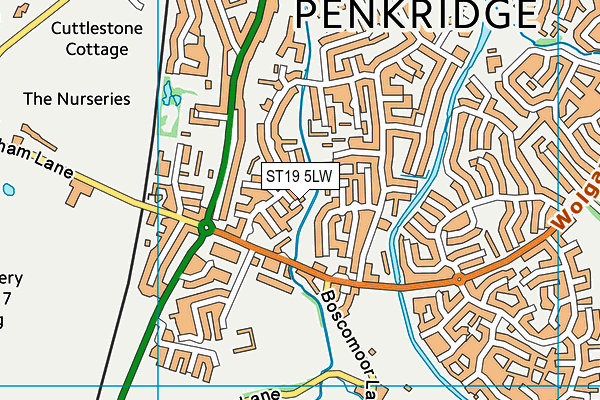 ST19 5LW map - OS VectorMap District (Ordnance Survey)
