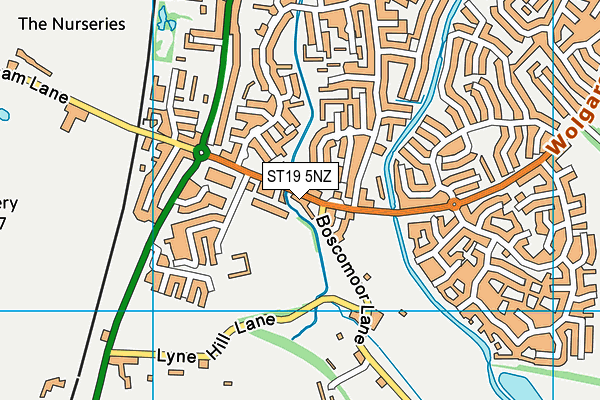 ST19 5NZ map - OS VectorMap District (Ordnance Survey) ST19 5NZ map - OS VectorMap District (Ordnance Survey)
