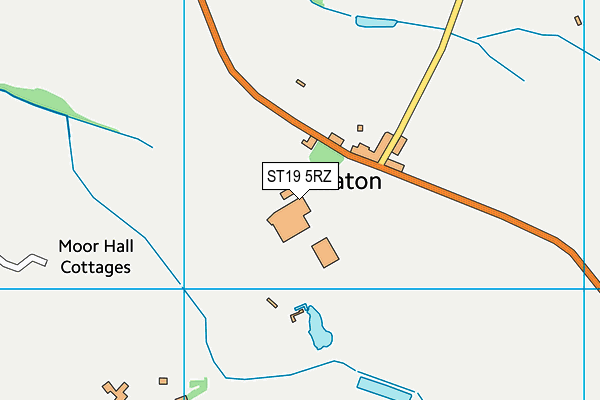 ST19 5RZ map - OS VectorMap District (Ordnance Survey)