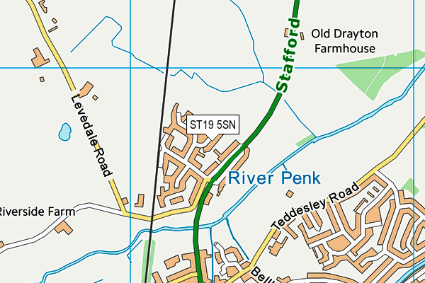 ST19 5SN map - OS VectorMap District (Ordnance Survey) ST19 5SN map - OS VectorMap District (Ordnance Survey)
