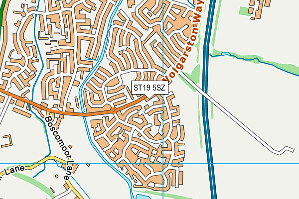 ST19 5SZ map - OS VectorMap District (Ordnance Survey) ST19 5SZ map - OS VectorMap District (Ordnance Survey)