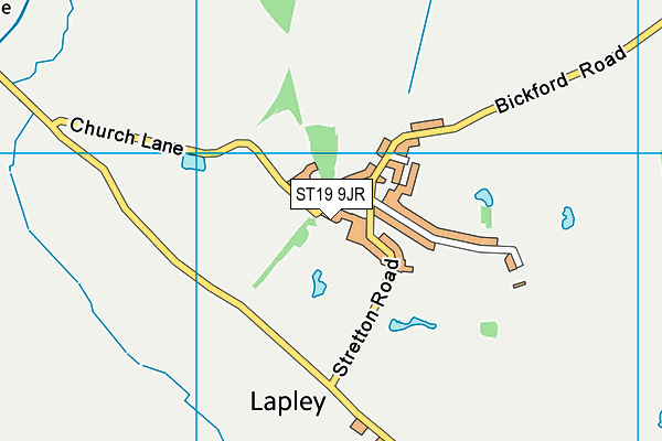 ST19 9JR map - OS VectorMap District (Ordnance Survey) ST19 9JR map - OS VectorMap District (Ordnance Survey)