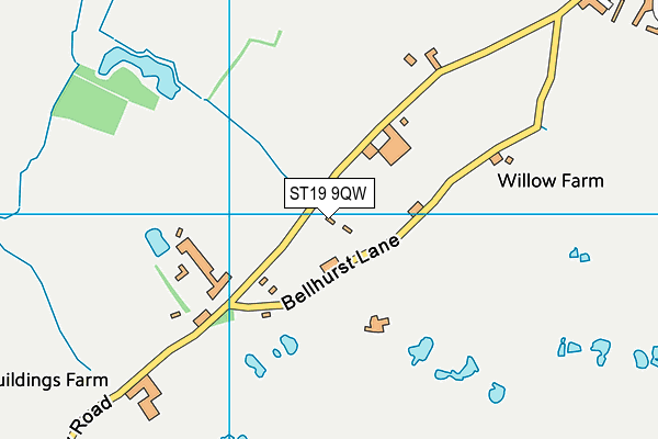 ST19 9QW map - OS VectorMap District (Ordnance Survey) ST19 9QW map - OS VectorMap District (Ordnance Survey)