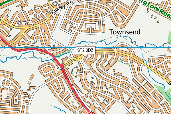 ST2 0DZ map - OS VectorMap District (Ordnance Survey) ST2 0DZ map - OS VectorMap District (Ordnance Survey)