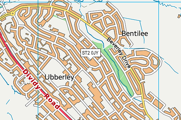 ST2 0JY map - OS VectorMap District (Ordnance Survey)
