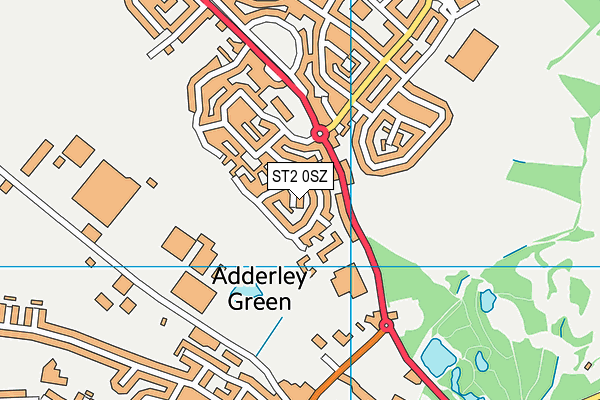 ST2 0SZ map - OS VectorMap District (Ordnance Survey) ST2 0SZ map - OS VectorMap District (Ordnance Survey)