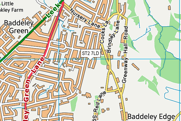 ST2 7LD map - OS VectorMap District (Ordnance Survey) ST2 7LD map - OS VectorMap District (Ordnance Survey)