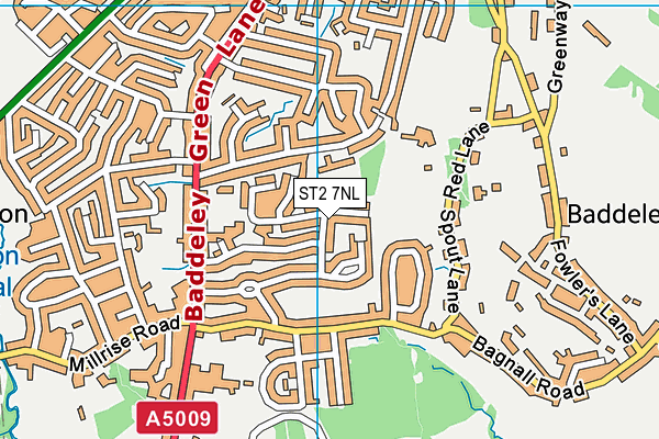 ST2 7NL map - OS VectorMap District (Ordnance Survey) ST2 7NL map - OS VectorMap District (Ordnance Survey)