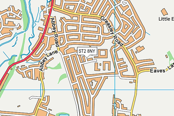 ST2 8NY map - OS VectorMap District (Ordnance Survey) ST2 8NY map - OS VectorMap District (Ordnance Survey)