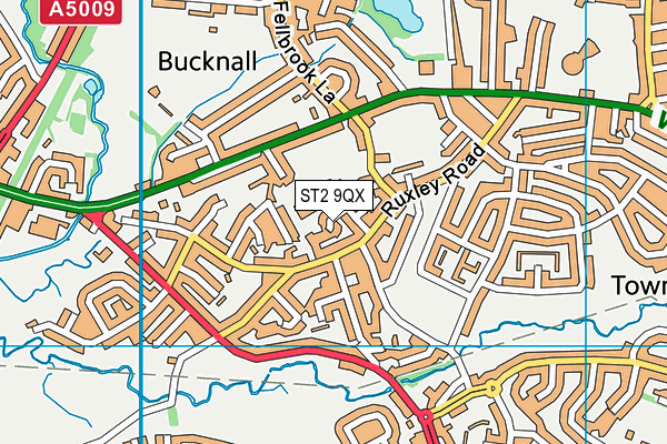 ST2 9QX map - OS VectorMap District (Ordnance Survey) ST2 9QX map - OS VectorMap District (Ordnance Survey)