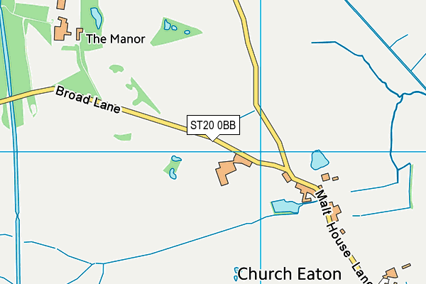 ST20 0BB map - OS VectorMap District (Ordnance Survey) ST20 0BB map - OS VectorMap District (Ordnance Survey)