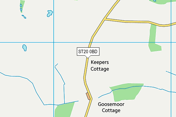 ST20 0BD map - OS VectorMap District (Ordnance Survey) ST20 0BD map - OS VectorMap District (Ordnance Survey)