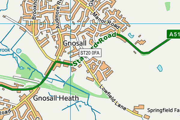ST20 0FA map - OS VectorMap District (Ordnance Survey) ST20 0FA map - OS VectorMap District (Ordnance Survey)