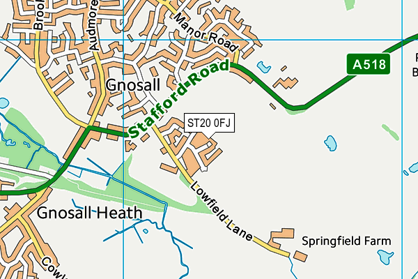 ST20 0FJ map - OS VectorMap District (Ordnance Survey) ST20 0FJ map - OS VectorMap District (Ordnance Survey)
