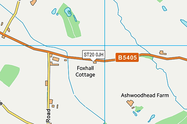 ST20 0JH map - OS VectorMap District (Ordnance Survey) ST20 0JH map - OS VectorMap District (Ordnance Survey)
