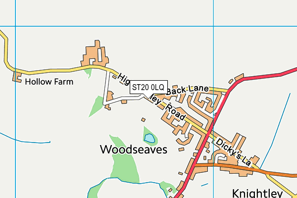 ST20 0LQ map - OS VectorMap District (Ordnance Survey) ST20 0LQ map - OS VectorMap District (Ordnance Survey)