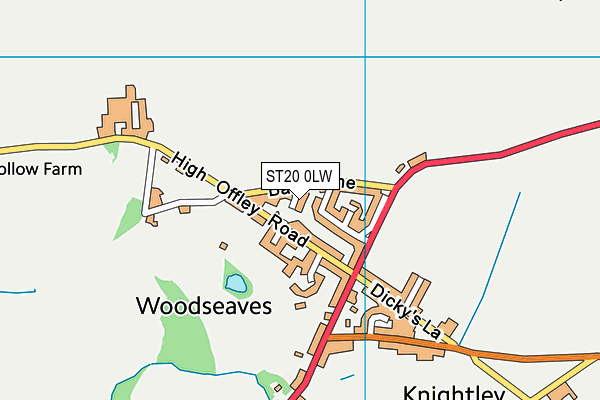 ST20 0LW map - OS VectorMap District (Ordnance Survey) ST20 0LW map - OS VectorMap District (Ordnance Survey)