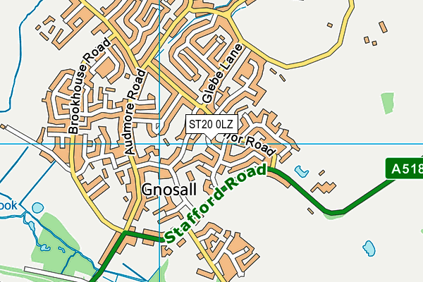ST20 0LZ map - OS VectorMap District (Ordnance Survey) ST20 0LZ map - OS VectorMap District (Ordnance Survey)