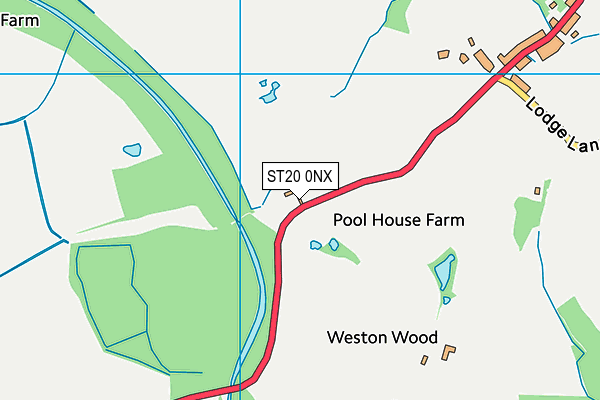 ST20 0NX map - OS VectorMap District (Ordnance Survey) ST20 0NX map - OS VectorMap District (Ordnance Survey)