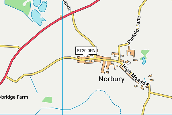 ST20 0PA map - OS VectorMap District (Ordnance Survey) ST20 0PA map - OS VectorMap District (Ordnance Survey)