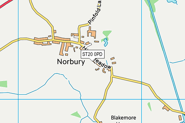 ST20 0PD map - OS VectorMap District (Ordnance Survey) ST20 0PD map - OS VectorMap District (Ordnance Survey)