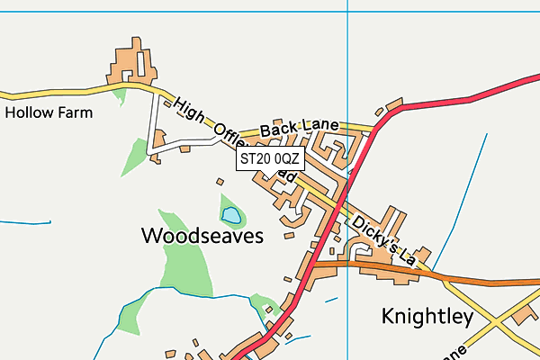 ST20 0QZ map - OS VectorMap District (Ordnance Survey)