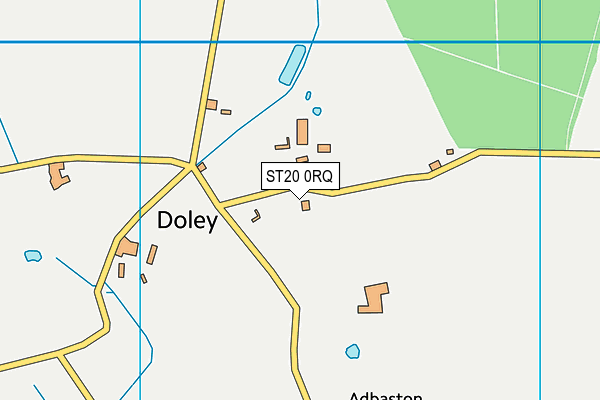 ST20 0RQ map - OS VectorMap District (Ordnance Survey) ST20 0RQ map - OS VectorMap District (Ordnance Survey)