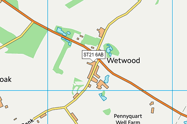 ST21 6AB map - OS VectorMap District (Ordnance Survey) ST21 6AB map - OS VectorMap District (Ordnance Survey)