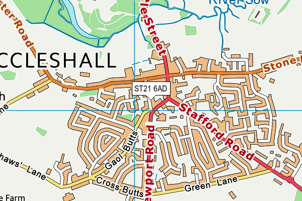 ST21 6AD map - OS VectorMap District (Ordnance Survey) ST21 6AD map - OS VectorMap District (Ordnance Survey)