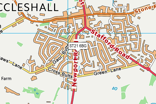 ST21 6BG map - OS VectorMap District (Ordnance Survey) ST21 6BG map - OS VectorMap District (Ordnance Survey)