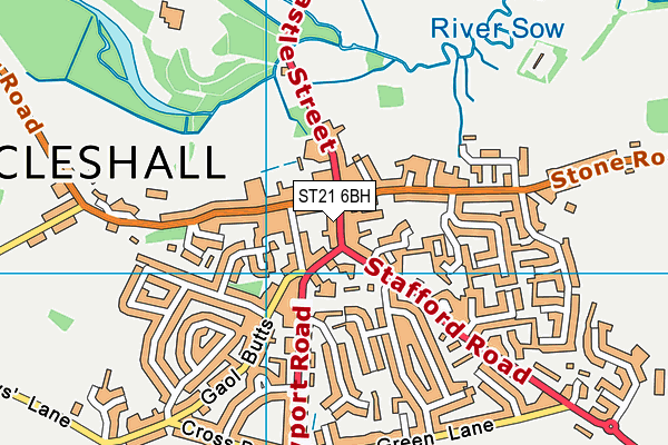 ST21 6BH map - OS VectorMap District (Ordnance Survey) ST21 6BH map - OS VectorMap District (Ordnance Survey)