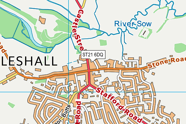 ST21 6DQ map - OS VectorMap District (Ordnance Survey) ST21 6DQ map - OS VectorMap District (Ordnance Survey)