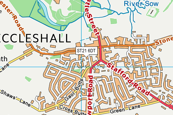 ST21 6DT map - OS VectorMap District (Ordnance Survey) ST21 6DT map - OS VectorMap District (Ordnance Survey)