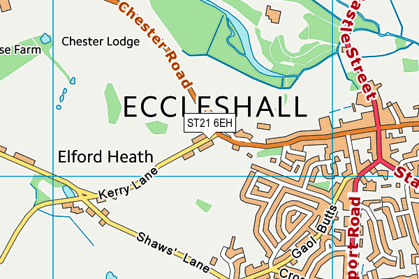 ST21 6EH map - OS VectorMap District (Ordnance Survey) ST21 6EH map - OS VectorMap District (Ordnance Survey)