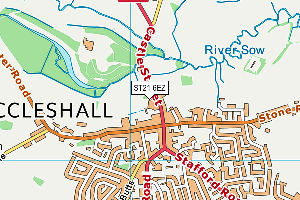 ST21 6EZ map - OS VectorMap District (Ordnance Survey) ST21 6EZ map - OS VectorMap District (Ordnance Survey)