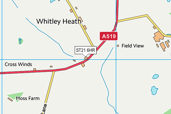 ST21 6HR map - OS VectorMap District (Ordnance Survey) ST21 6HR map - OS VectorMap District (Ordnance Survey)