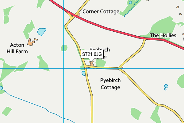 ST21 6JG map - OS VectorMap District (Ordnance Survey) ST21 6JG map - OS VectorMap District (Ordnance Survey)