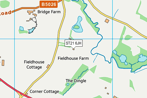 ST21 6JH map - OS VectorMap District (Ordnance Survey) ST21 6JH map - OS VectorMap District (Ordnance Survey)