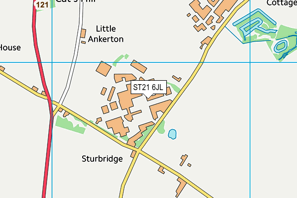 ST21 6JL map - OS VectorMap District (Ordnance Survey) ST21 6JL map - OS VectorMap District (Ordnance Survey)
