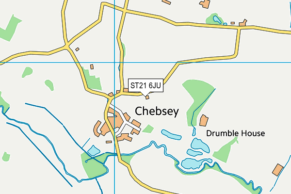 ST21 6JU map - OS VectorMap District (Ordnance Survey) ST21 6JU map - OS VectorMap District (Ordnance Survey)
