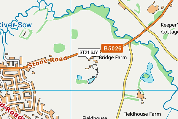 ST21 6JY map - OS VectorMap District (Ordnance Survey) ST21 6JY map - OS VectorMap District (Ordnance Survey)